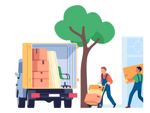 Staff loading packages securely